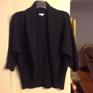 Black crop batwing cardigan
