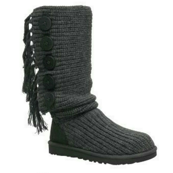 NIB UGG CARDY TRIPLET FRINGE KNITTED BOOT