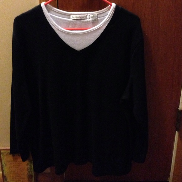 Blue and white long sleeve shirt. 1x