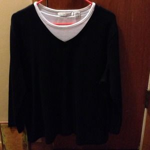 Blue and white long sleeve shirt. 1x