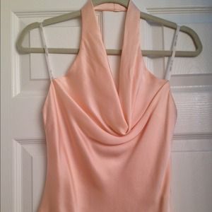 Laundry by Shelli Segal pink silk halter blouse
