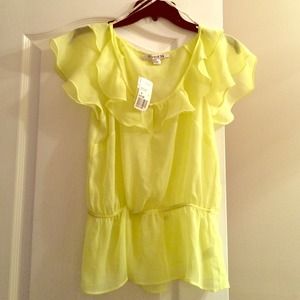 NWT never worn yellow chiffon shirt