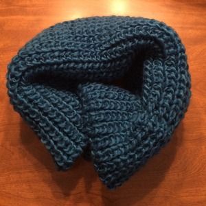 Teal sweater knit infinity scarf