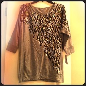 NWT never worn grey shine leopard print shirt