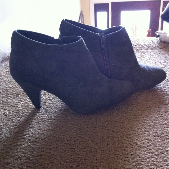 Gray ankle boots
