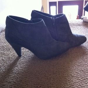 Gray ankle boots
