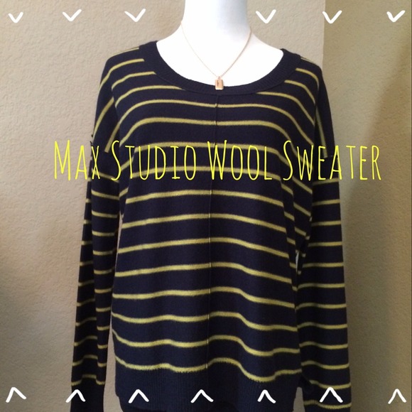 Max Studio Black Striped sweater -Wool