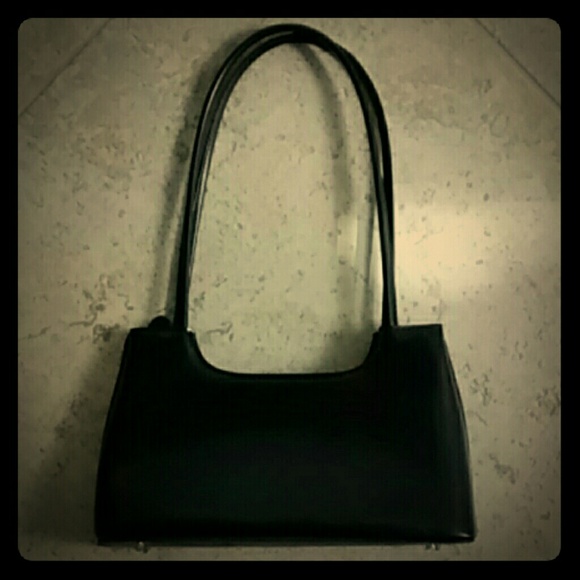 Black faux leather purse
