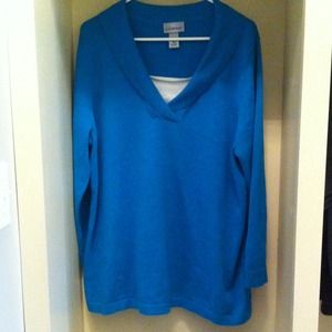 Turquoise v-neck sweater