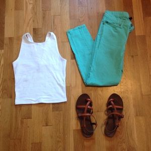|| turquoise jeggings