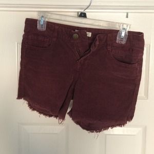 Billabong Burgundy Corduroy Shorts