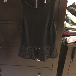 Sequin peplum top