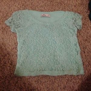 Mint Hollister Crop Top
