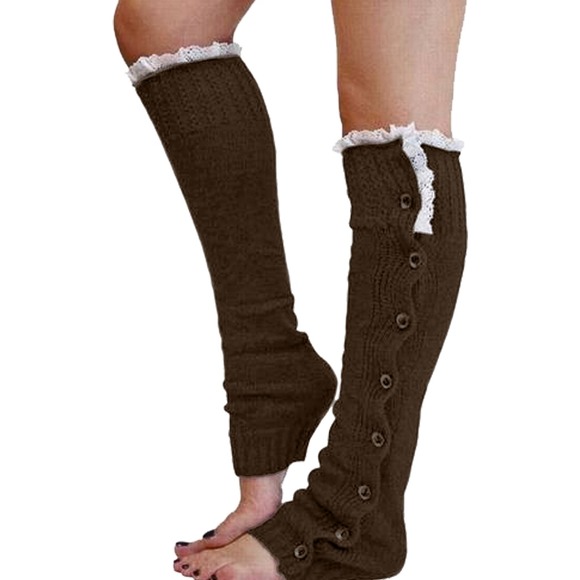 Paperback Boutique Accessories - 🎄SALE! NWT Brown Button Leg Warmer Boot Socks