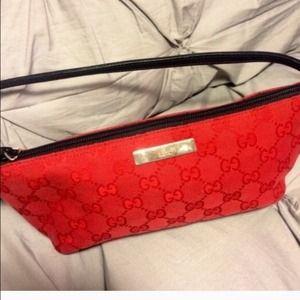 Red monogram canvas- authentic Gucci