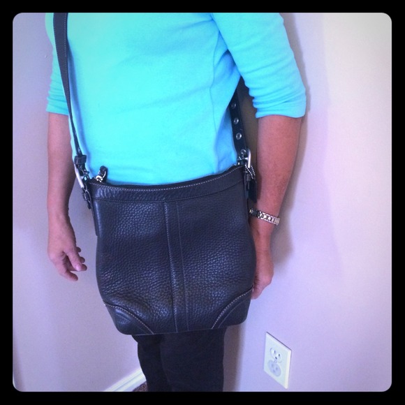 Black crossover coach bag