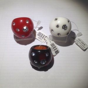 Bubble Acrilic Ring With 7 Swarovski Rhinestones