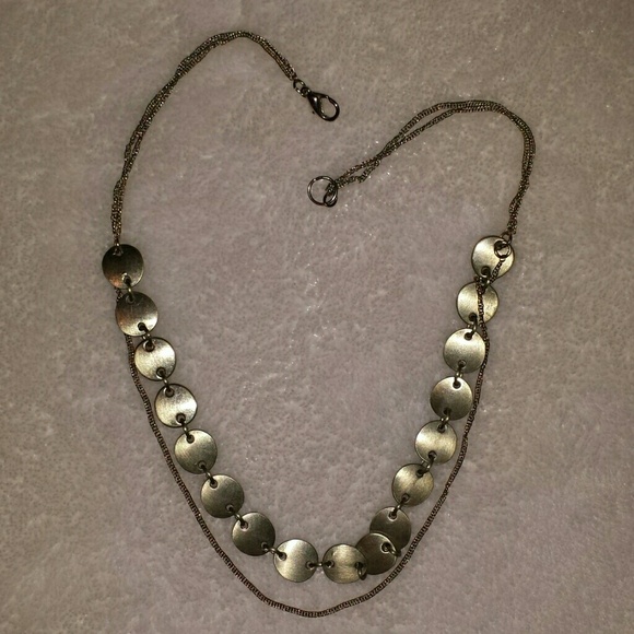 Gold disk necklace