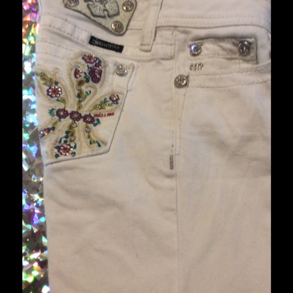 White Miss Me capris for girls