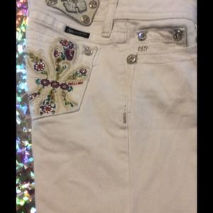 White Miss Me capris for girls