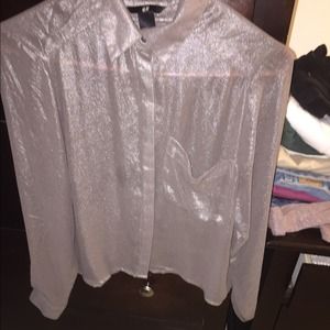 silver chiffon top