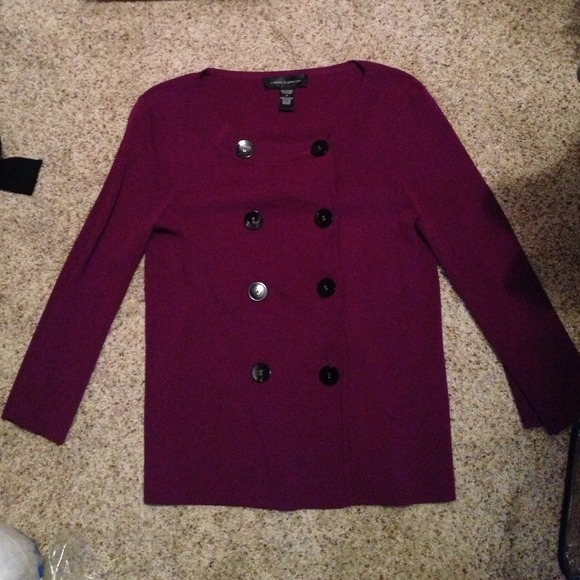 Dark Purple Double Button Sweater