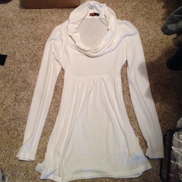 Forever 21 Cream cowl neck sweater