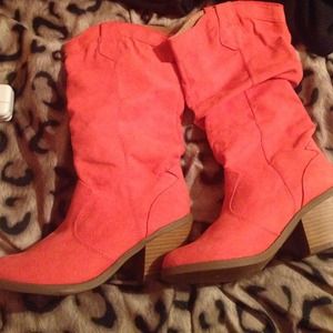 coral cowboy boots