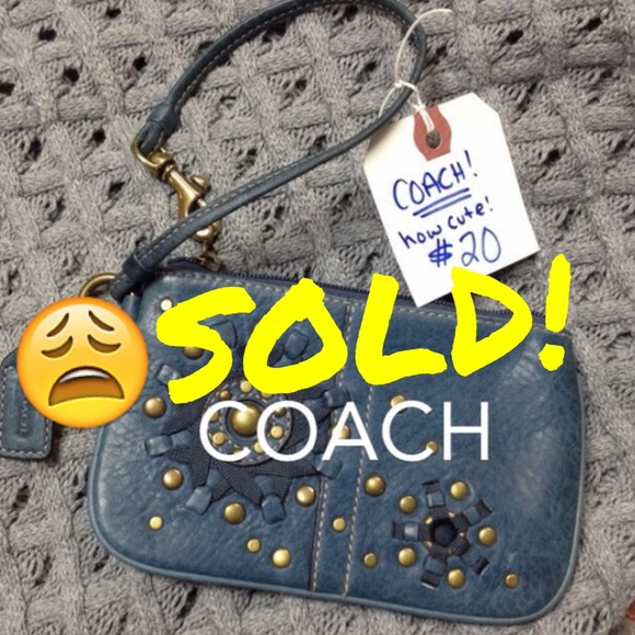 SOLD! COACH wristlet studded leather