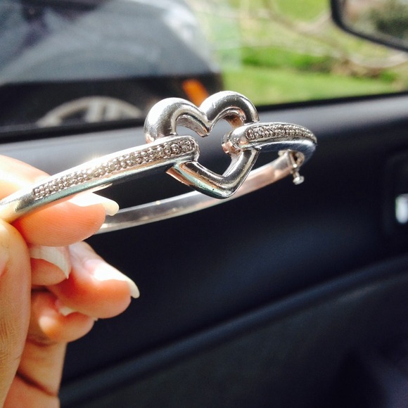 .925 Sterling Silver heart bracelet. Vintage. - Picture 3 of 3