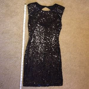 Little Black Party Dress with Sequins