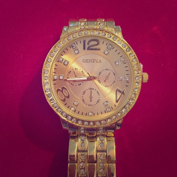 Gold tone boyfriend watch