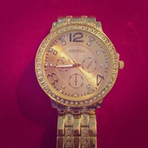 Gold tone boyfriend watch