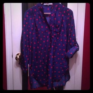 Blue with Red Polka Dot Tunic