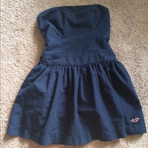 Strapless navy hollister dress