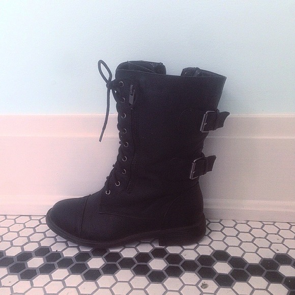 Black Fall Winter Combat Boots