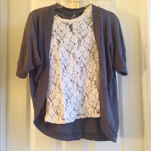 velvet by graham & spencer Grey Cotton Shrug