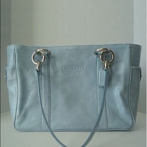 Dreamy Authentic Coach Soft Blue Leather Bag