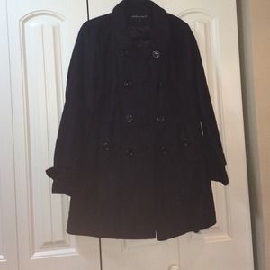 A black cute fun pea coat perfect for the winter