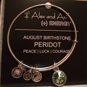 Alex & Ani peridot bracelet.