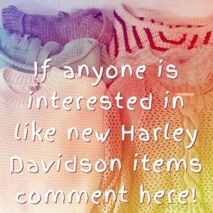 New and like new authentic Harley Davidson items.