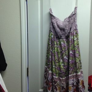 Strapless light weight maxi dress.