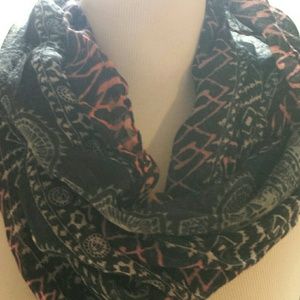Thin patterned infinity scarf