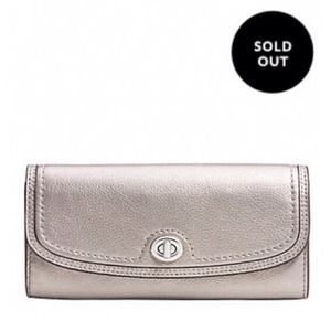 🎉2xHP🎉Park Leather Turnlock Slim Envelope Wallet