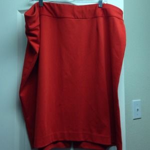 Knee length lane Bryant skirt in Red.