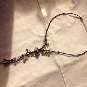 ✨Crystal and brown cord necklace✨