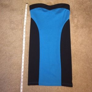 Blue and black Color-block Mini dress
