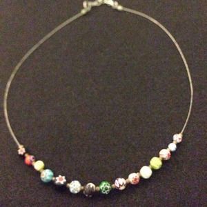 😍Necklace- lamp work glass beads on wire😍