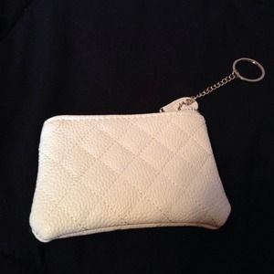 White Quilted Coin Purse