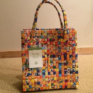 Tote bag juice box recycled